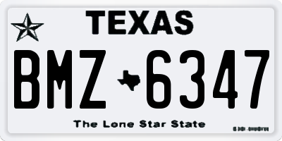 TX license plate BMZ6347
