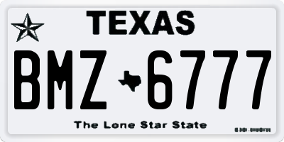 TX license plate BMZ6777