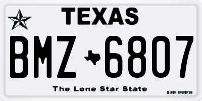 TX license plate BMZ6807