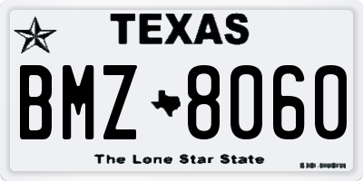 TX license plate BMZ8060