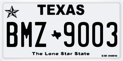 TX license plate BMZ9003