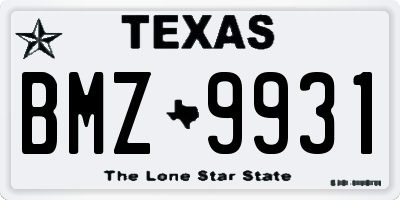 TX license plate BMZ9931