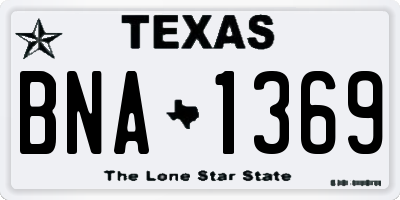 TX license plate BNA1369