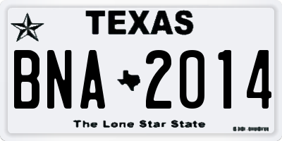 TX license plate BNA2014