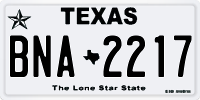 TX license plate BNA2217