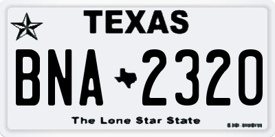 TX license plate BNA2320