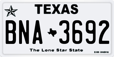TX license plate BNA3692