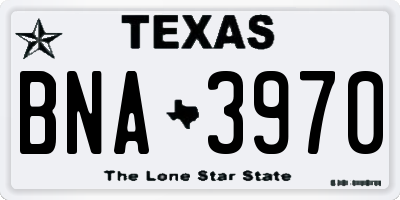 TX license plate BNA3970