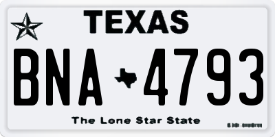 TX license plate BNA4793
