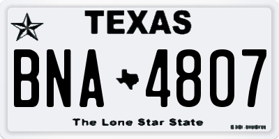 TX license plate BNA4807