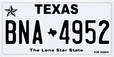 TX license plate BNA4952