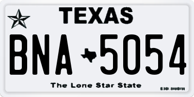 TX license plate BNA5054