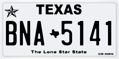 TX license plate BNA5141