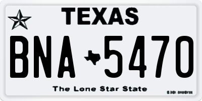 TX license plate BNA5470