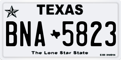 TX license plate BNA5823