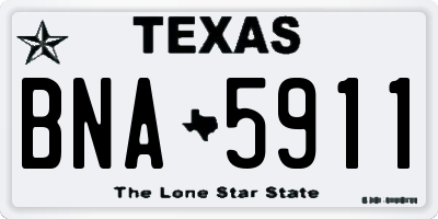 TX license plate BNA5911