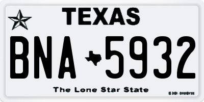 TX license plate BNA5932