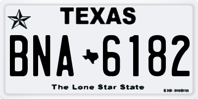 TX license plate BNA6182