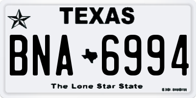 TX license plate BNA6994