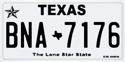 TX license plate BNA7176