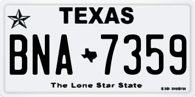 TX license plate BNA7359