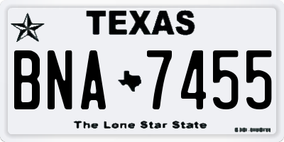 TX license plate BNA7455