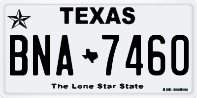 TX license plate BNA7460