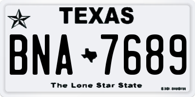 TX license plate BNA7689
