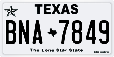 TX license plate BNA7849