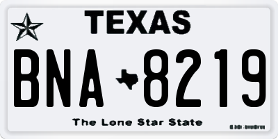 TX license plate BNA8219