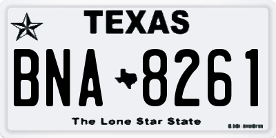 TX license plate BNA8261