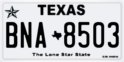 TX license plate BNA8503