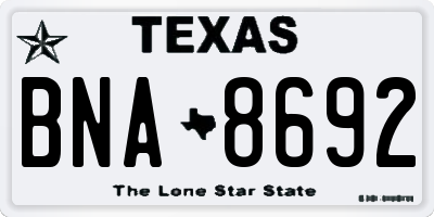 TX license plate BNA8692