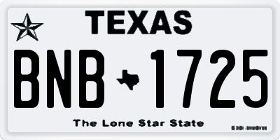 TX license plate BNB1725