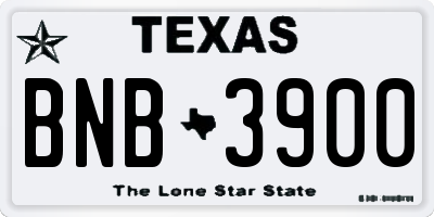 TX license plate BNB3900