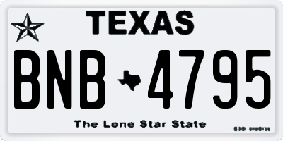 TX license plate BNB4795