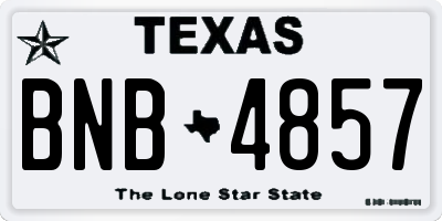 TX license plate BNB4857