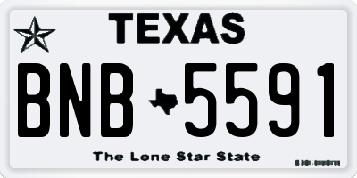 TX license plate BNB5591