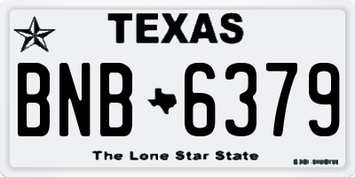 TX license plate BNB6379