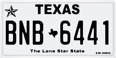 TX license plate BNB6441