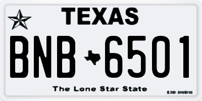 TX license plate BNB6501