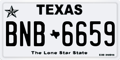 TX license plate BNB6659