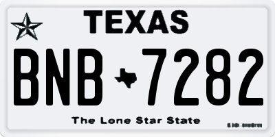 TX license plate BNB7282