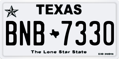 TX license plate BNB7330