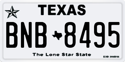 TX license plate BNB8495