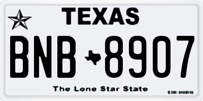 TX license plate BNB8907