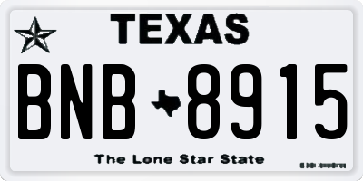 TX license plate BNB8915