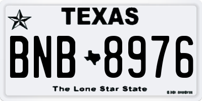 TX license plate BNB8976