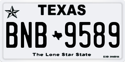 TX license plate BNB9589