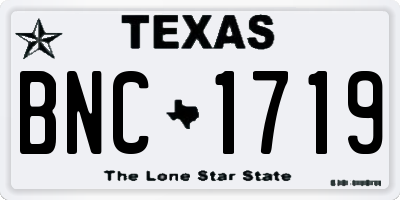 TX license plate BNC1719